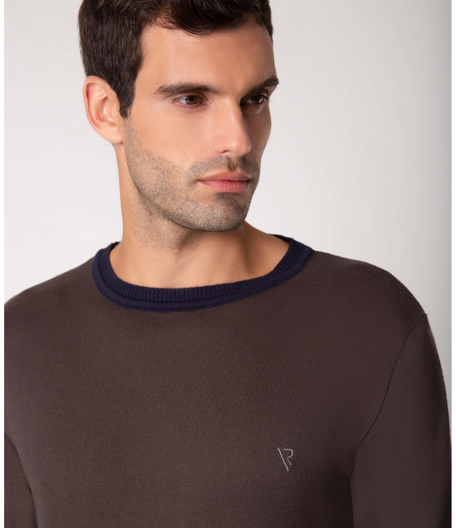 Tricot Color Block Two Tones Marrom