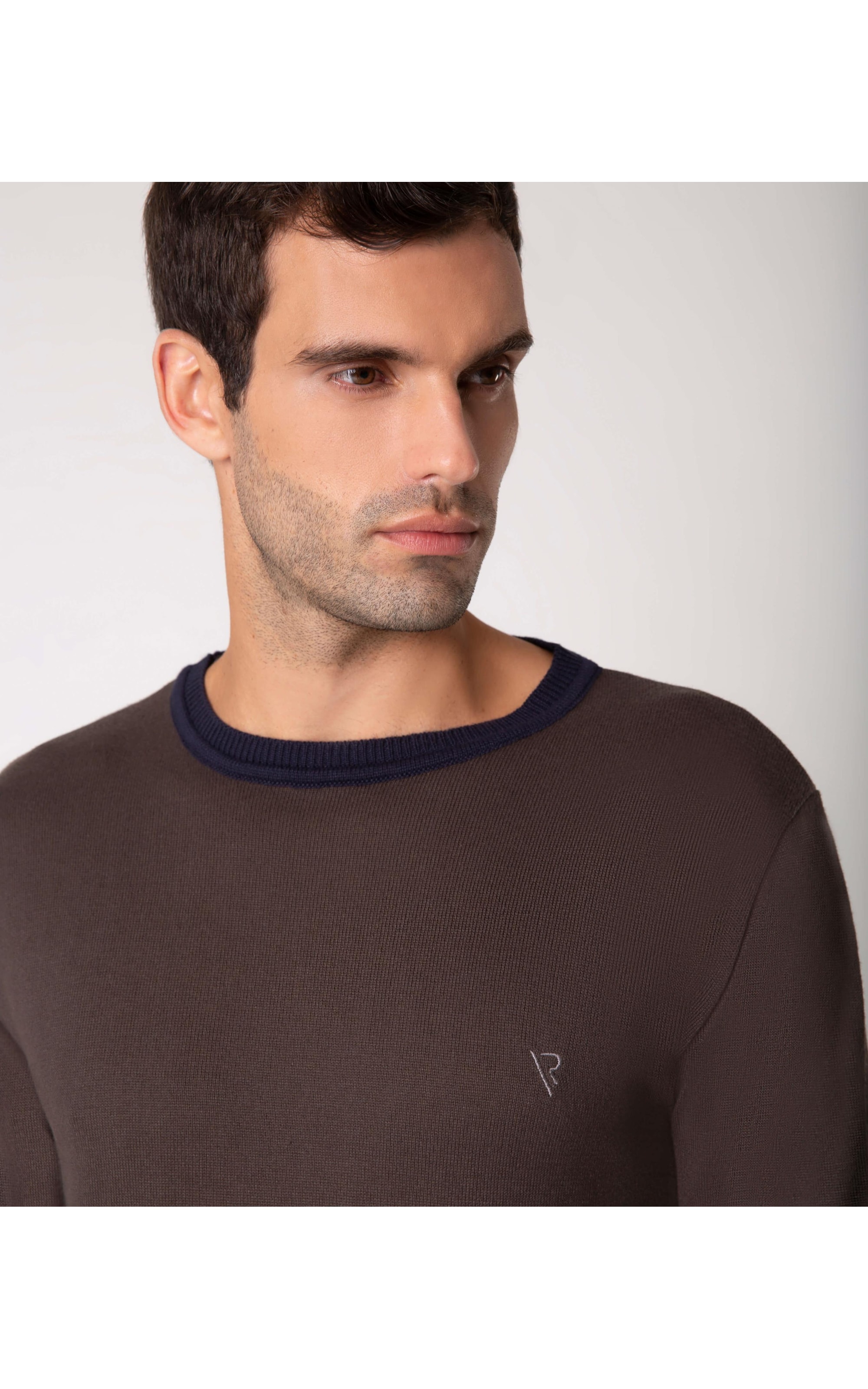 Tricot Color Block Two Tones Marrom