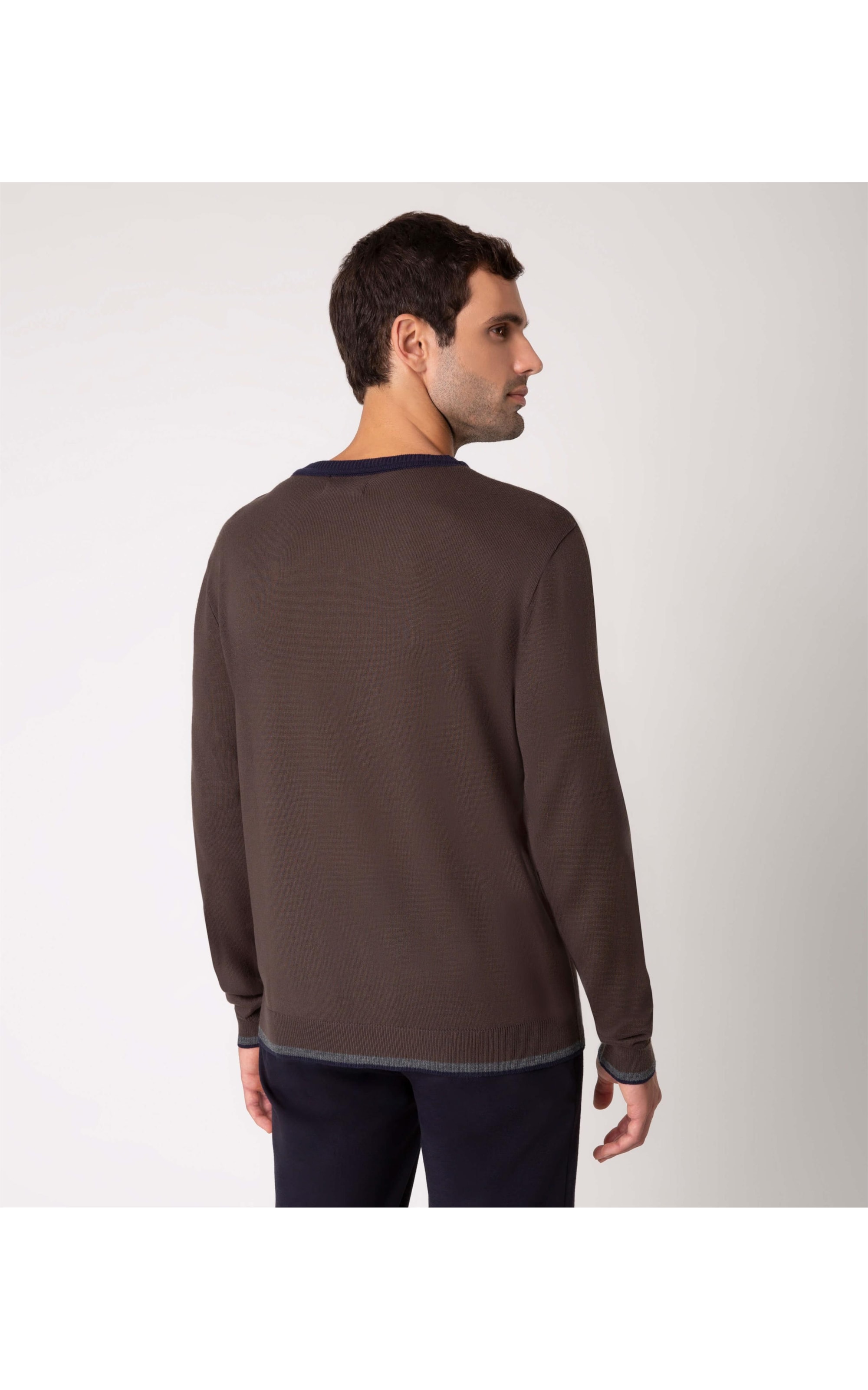 Tricot Color Block Two Tones Marrom
