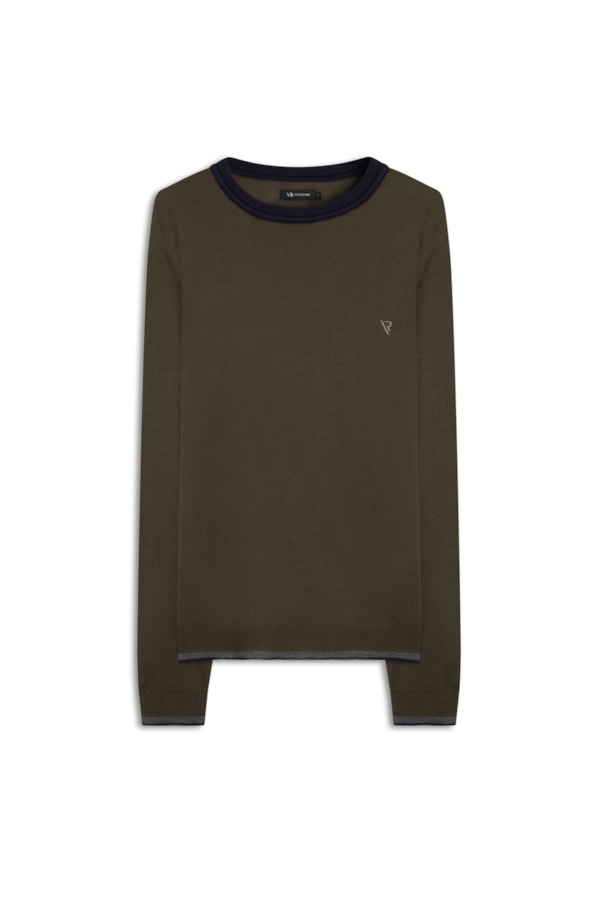 Tricot Color Block Two Tones Marrom