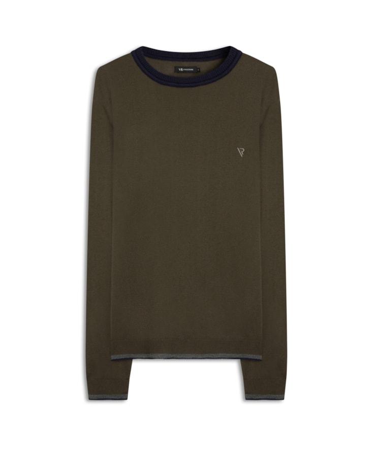 Tricot Color Block Two Tones Marrom