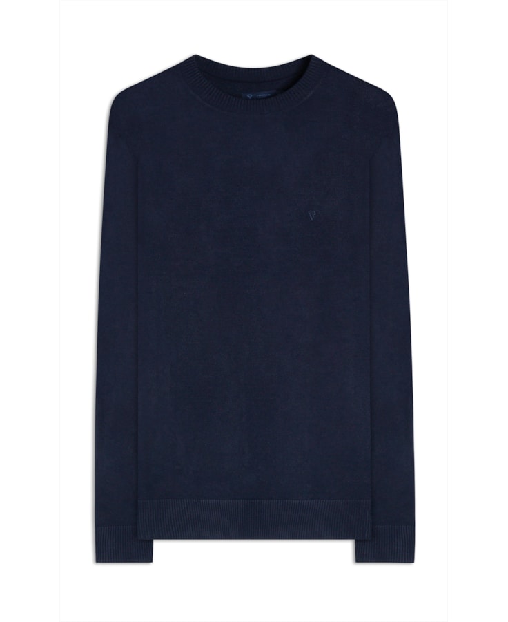 Tricot Gola Redonda Dark Navy