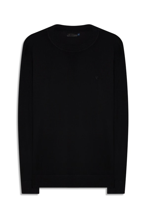 Tricot Gola Redonda Preto
