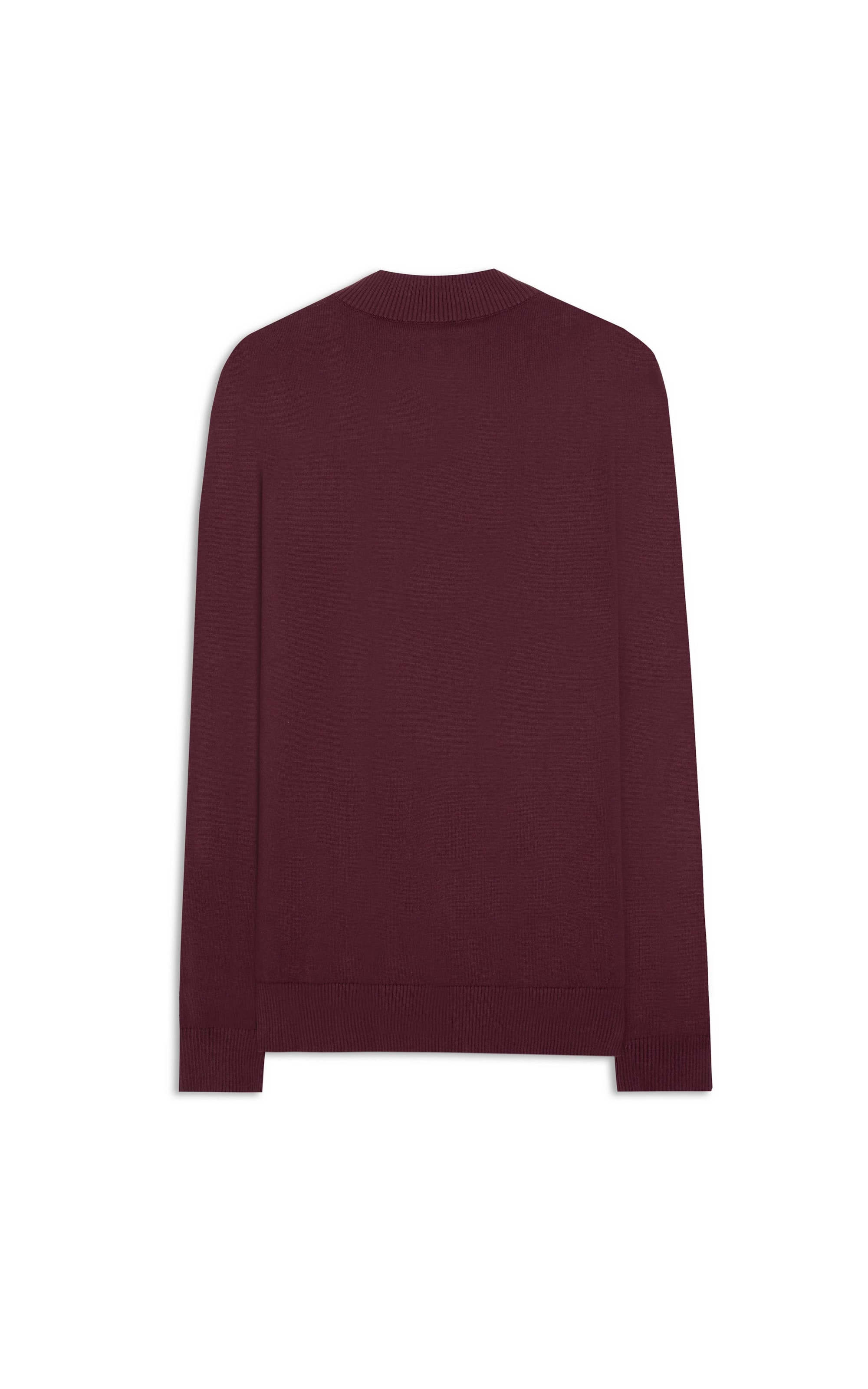 Tricot Meio Ziper Basico Bordeaux