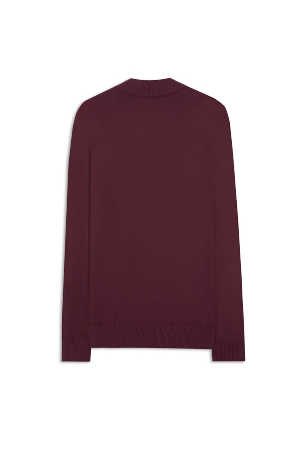 Tricot Meio Ziper Basico Bordeaux