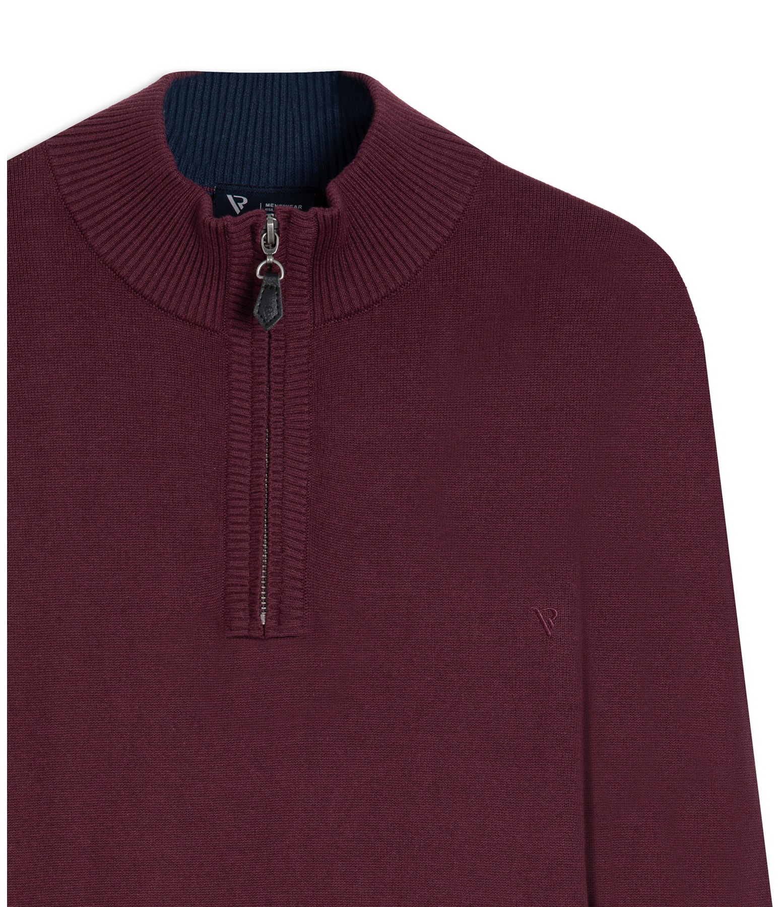 Tricot Meio Ziper Basico Bordeaux