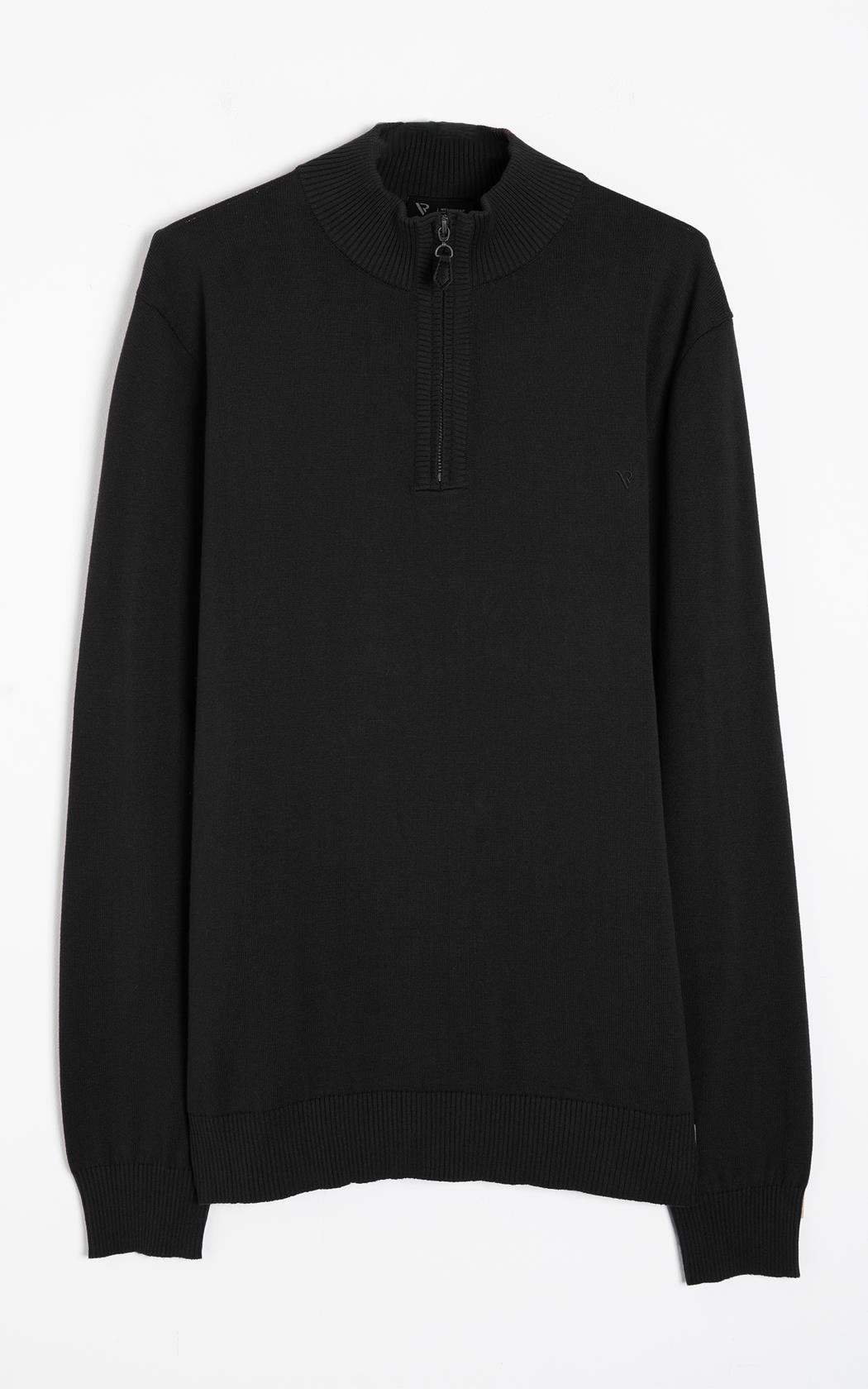 Tricot Meio Ziper Basico Preto