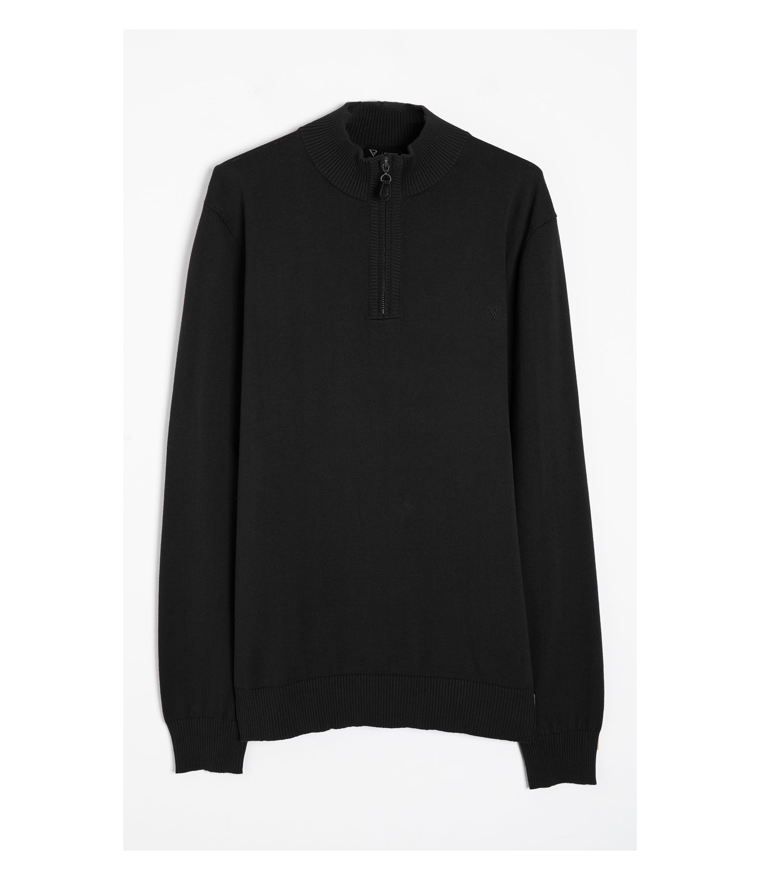 Tricot Meio Ziper Basico Preto