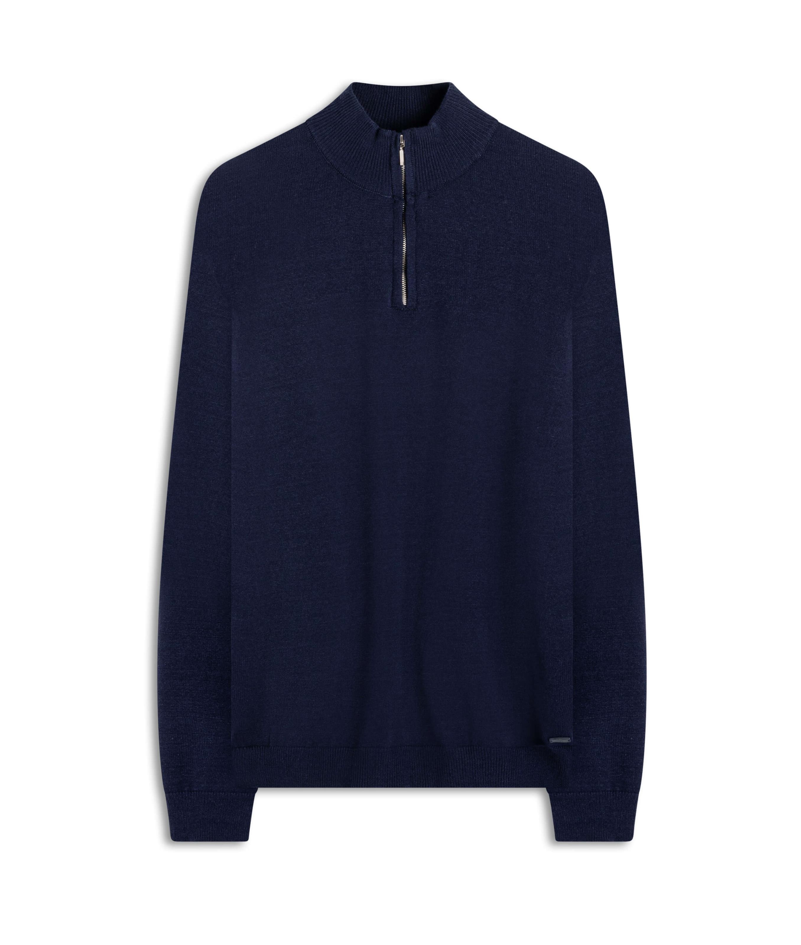 Tricot Meio Ziper Dark Navy