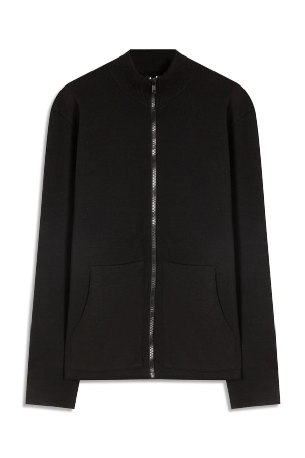 Tricot Ml Gola Alta Ziper Preto