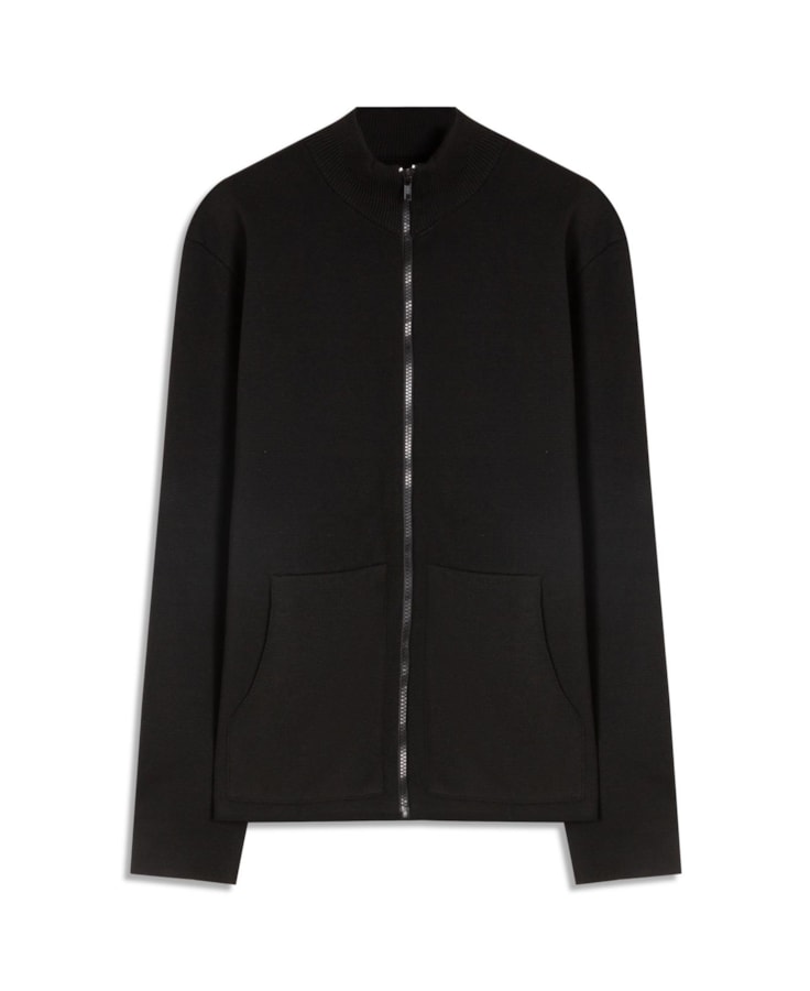 Tricot Ml Gola Alta Ziper Preto