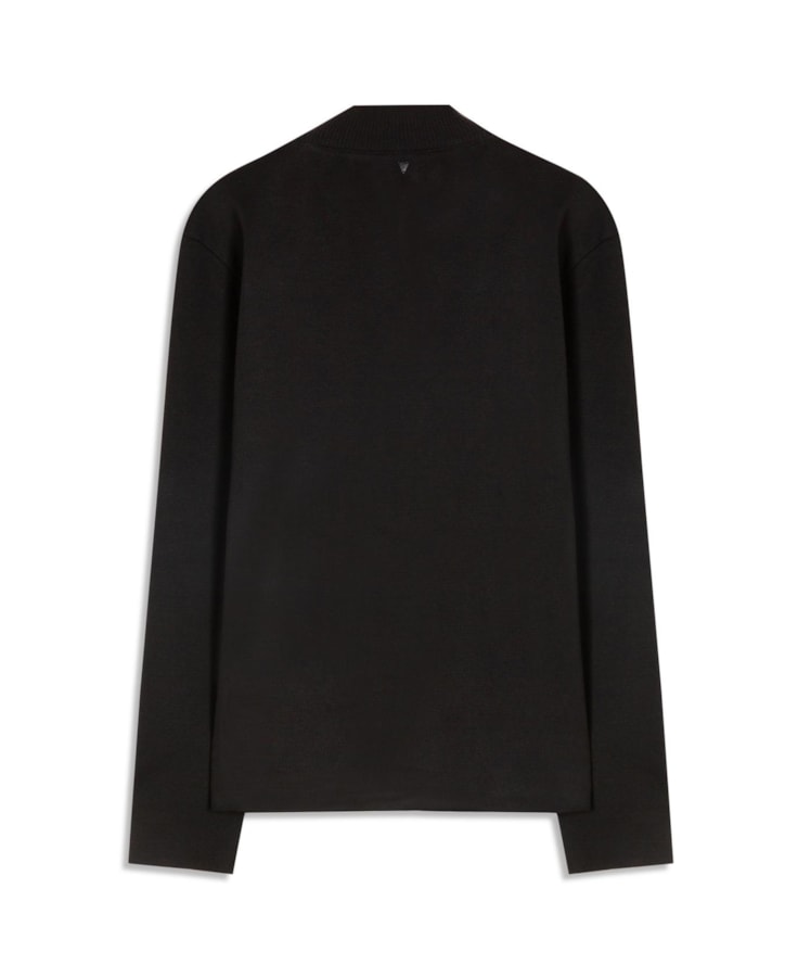 Tricot Ml Gola Alta Ziper Preto