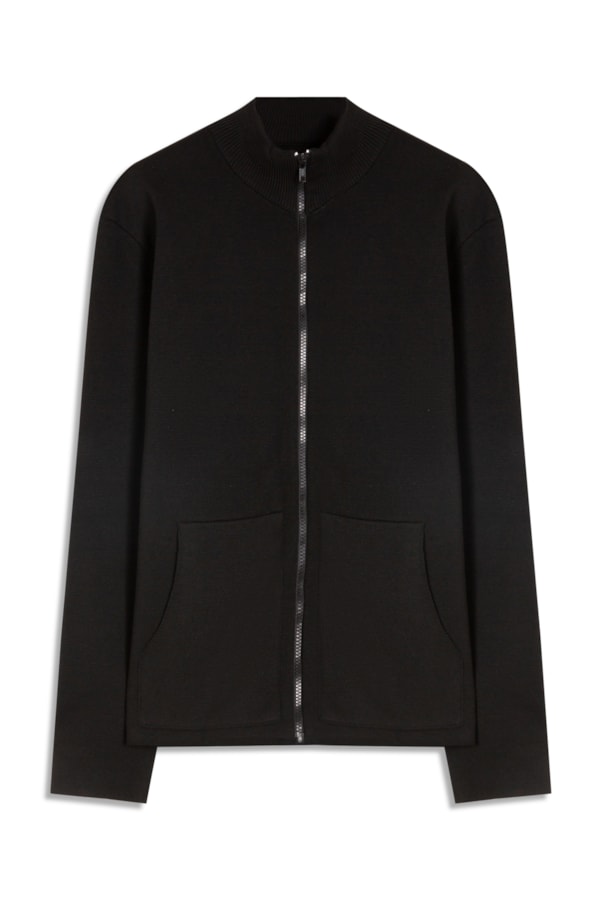 Tricot Ml Gola Alta Ziper Preto