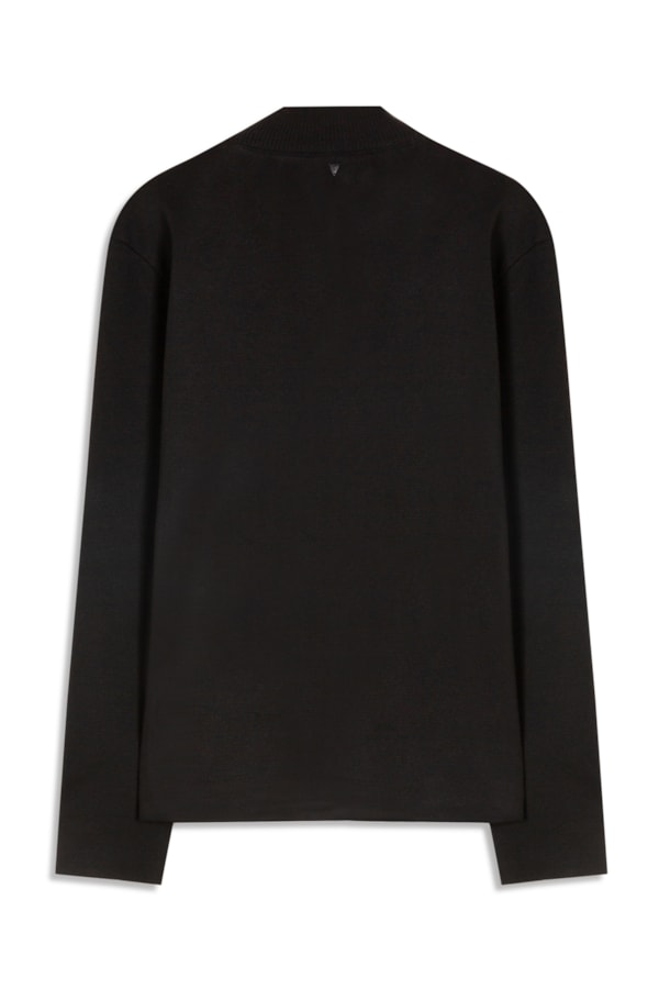 Tricot Ml Gola Alta Ziper Preto