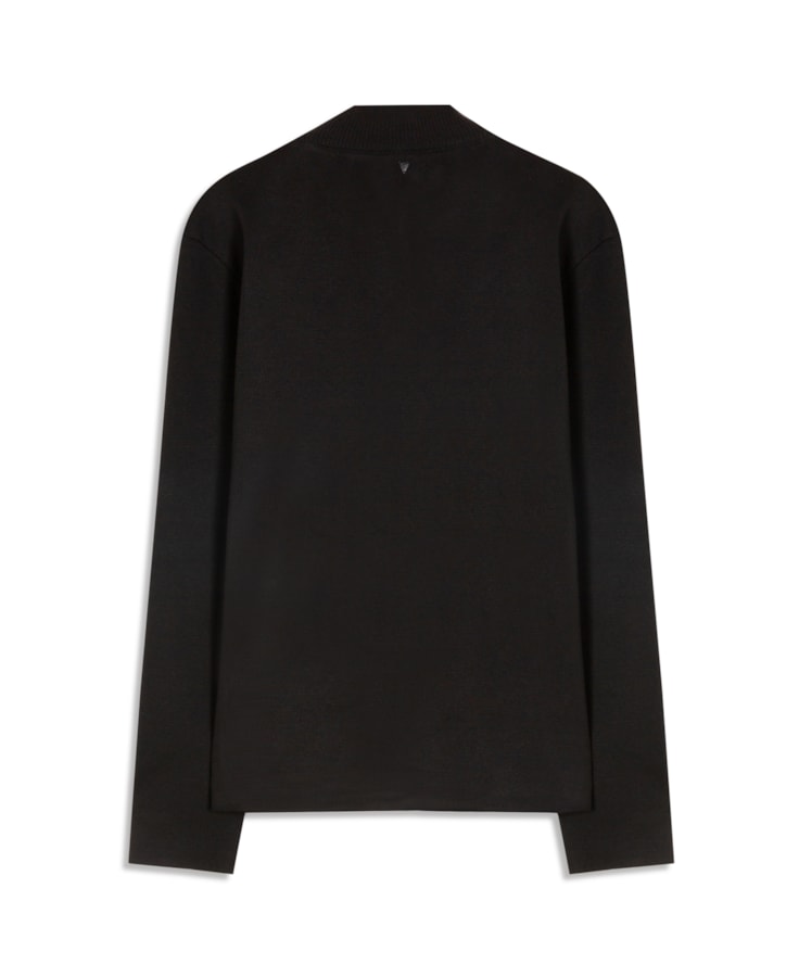Tricot Ml Gola Alta Ziper Preto