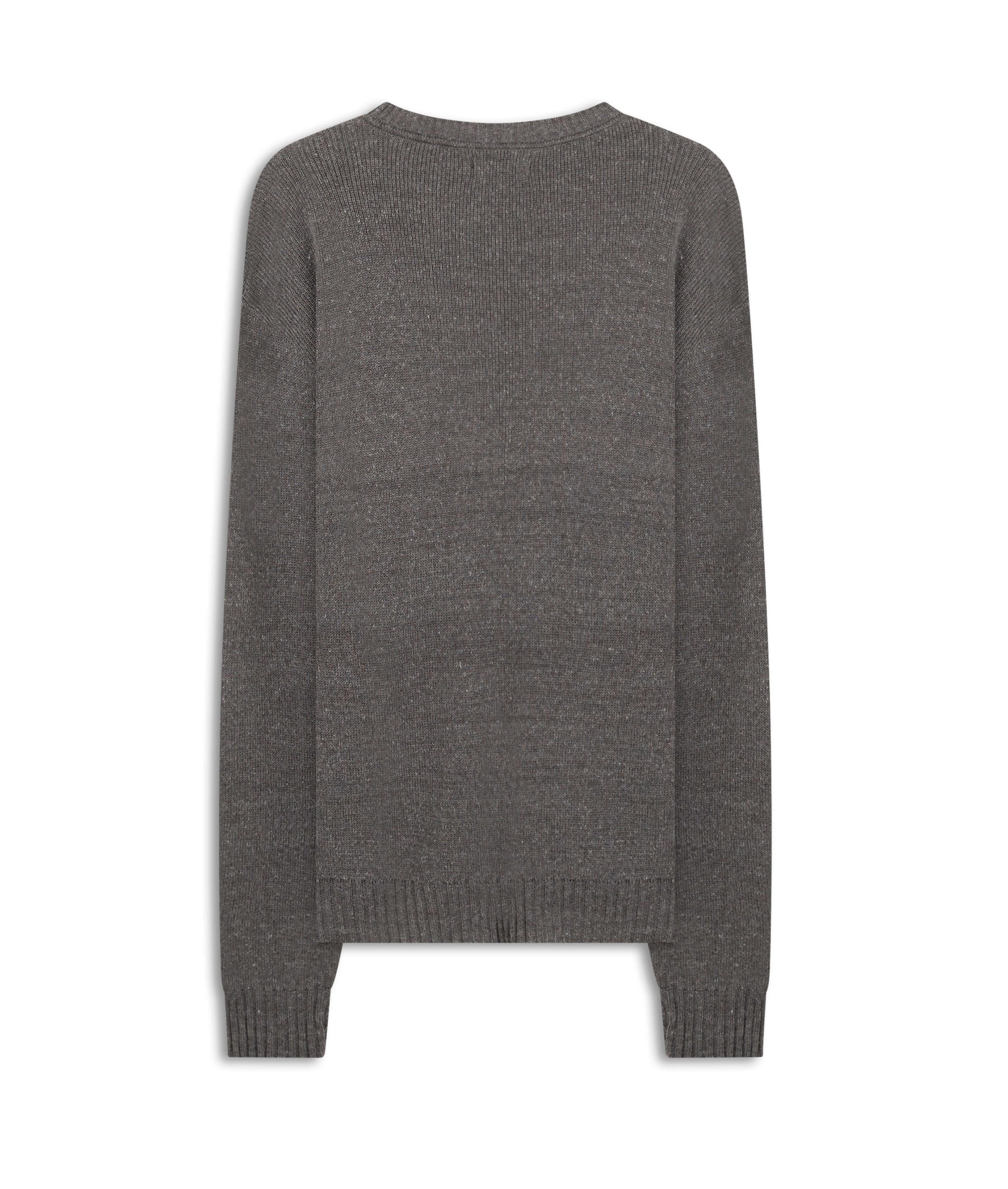 Tricot Rib Heavy Sweater Cinza Mescla
