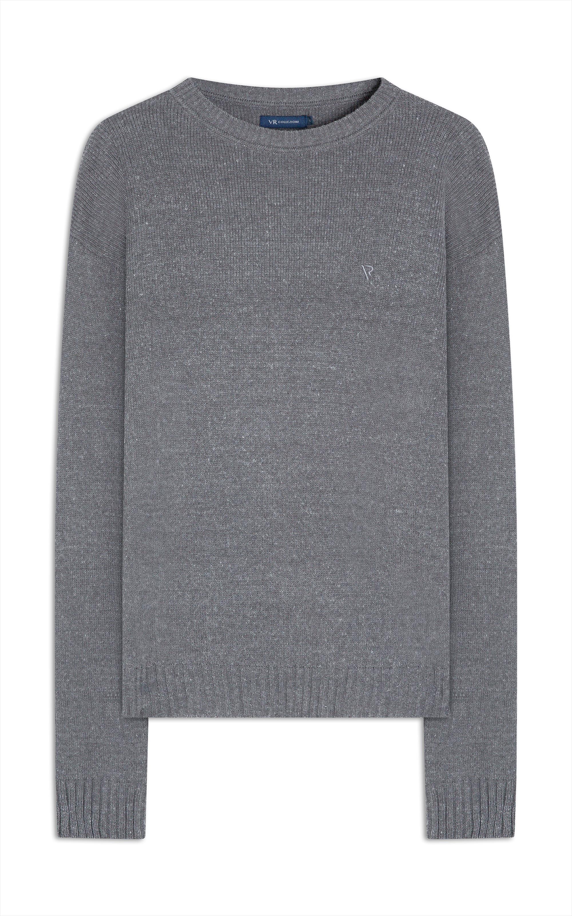 Tricot Rib Heavy Sweater Cinza Mescla
