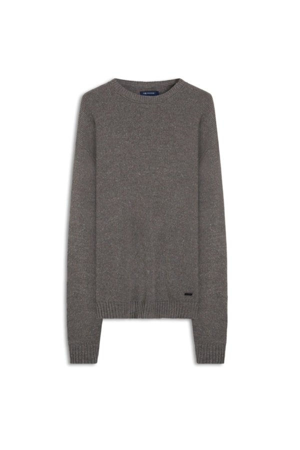Tricot Rib Heavy Sweater Cinza Mescla