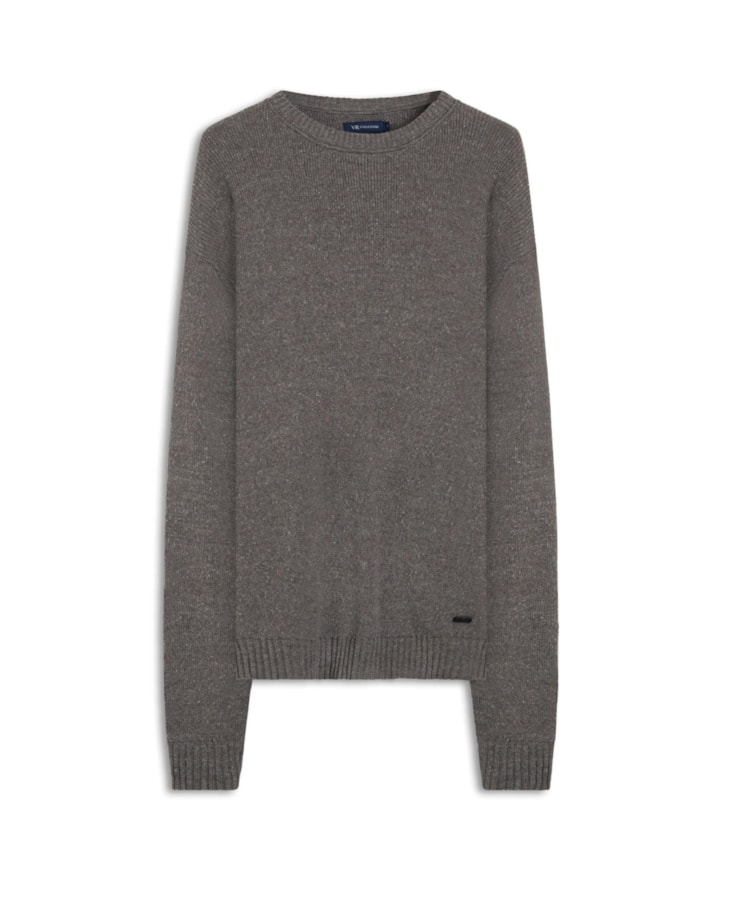 Tricot Rib Heavy Sweater Cinza Mescla