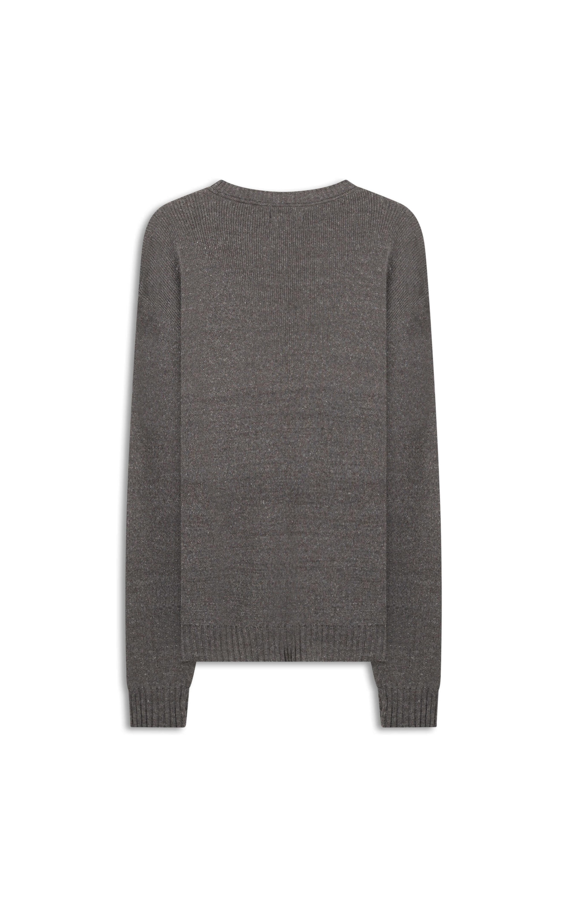 Tricot Rib Heavy Sweater Cinza Mescla