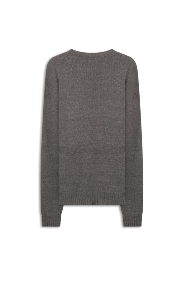 Tricot Rib Heavy Sweater Cinza Mescla