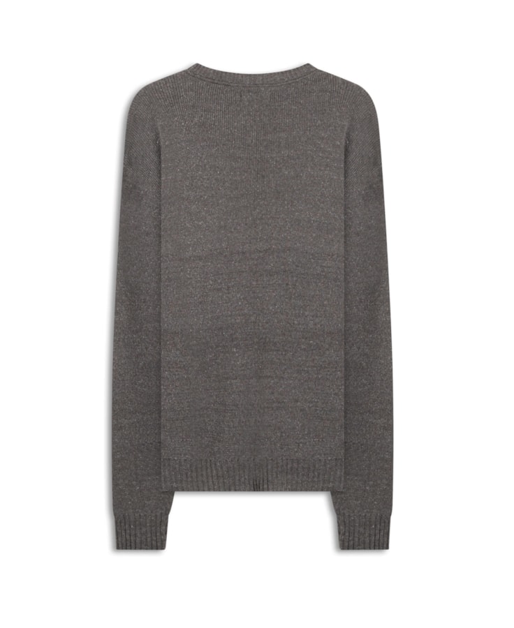 Tricot Rib Heavy Sweater Cinza Mescla