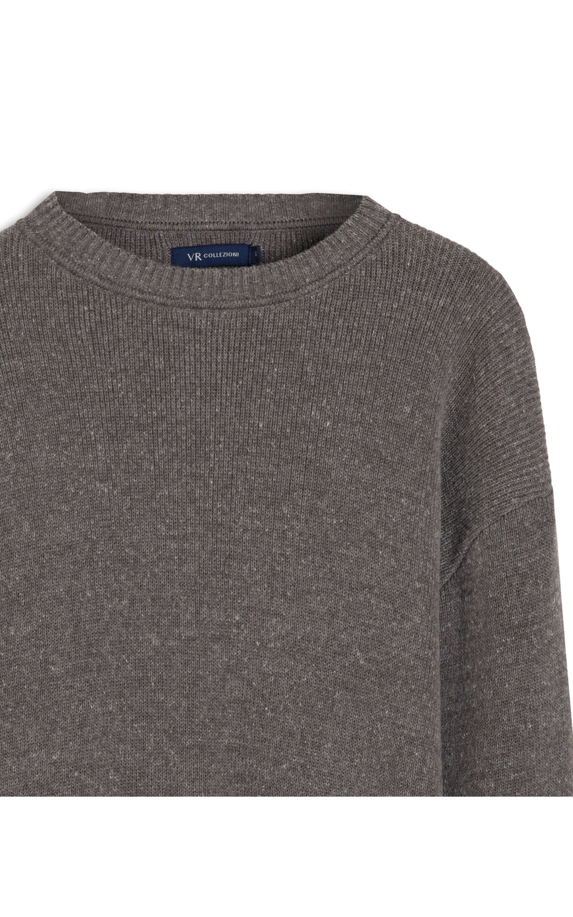 Tricot Rib Heavy Sweater Cinza Mescla