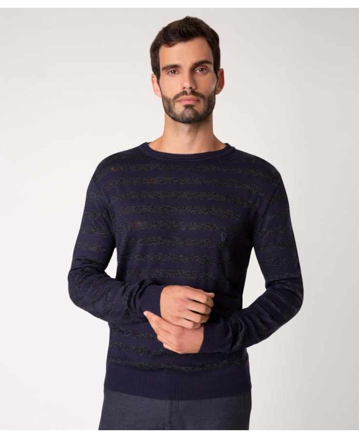 Tricot Stripe Dark Navy