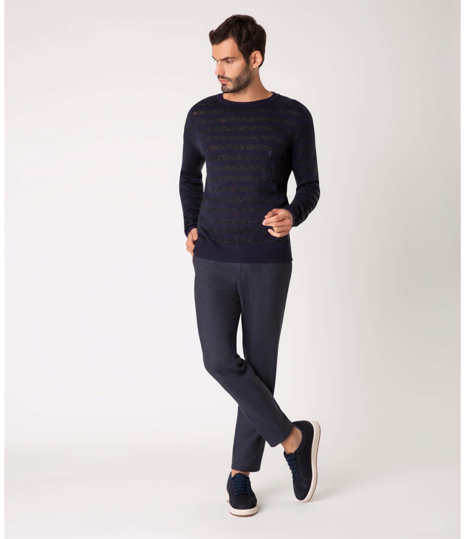 Tricot Stripe Dark Navy