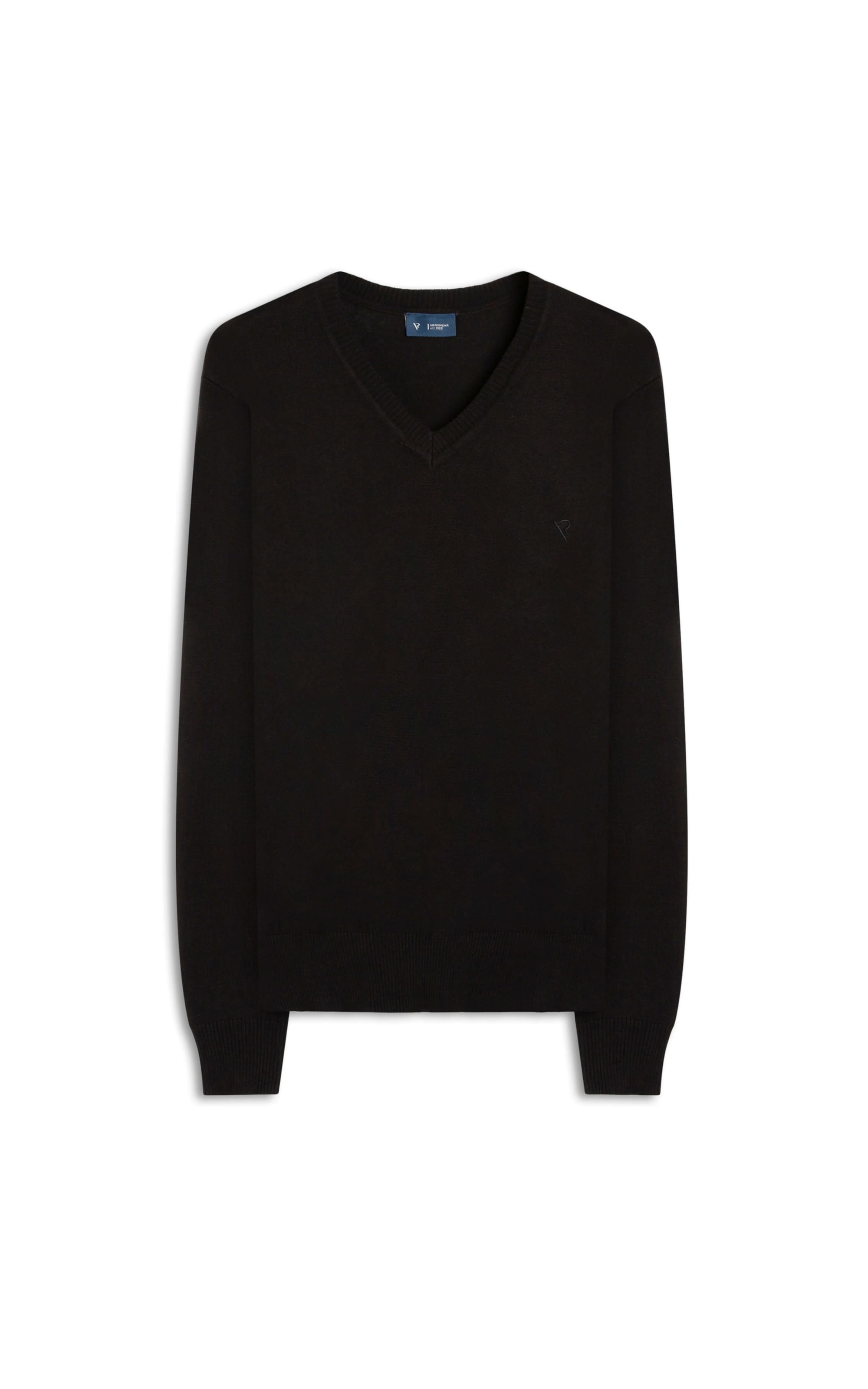 Tricot v Neck Preto