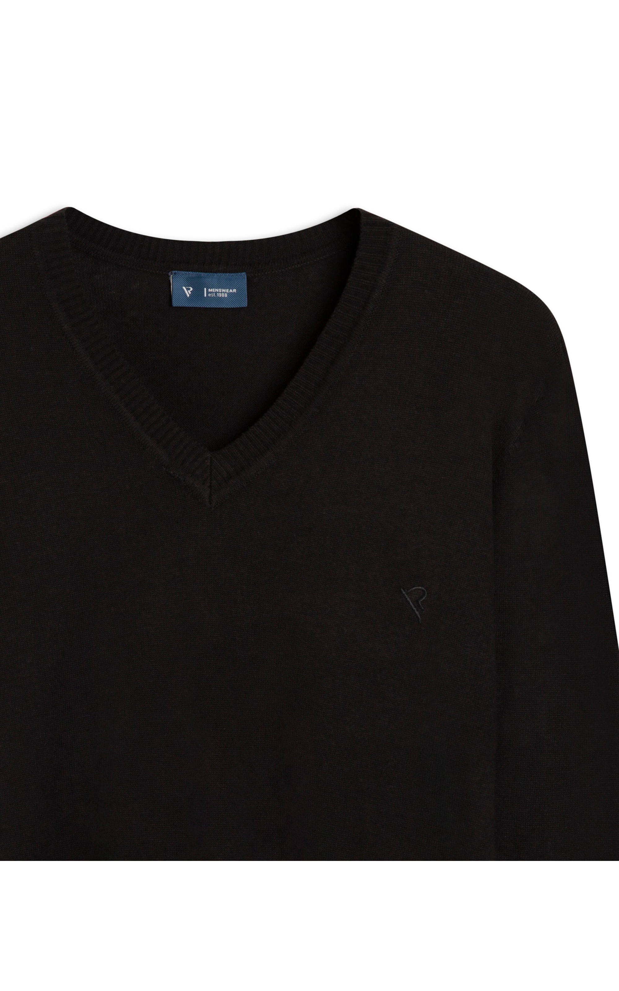 Tricot v Neck Preto