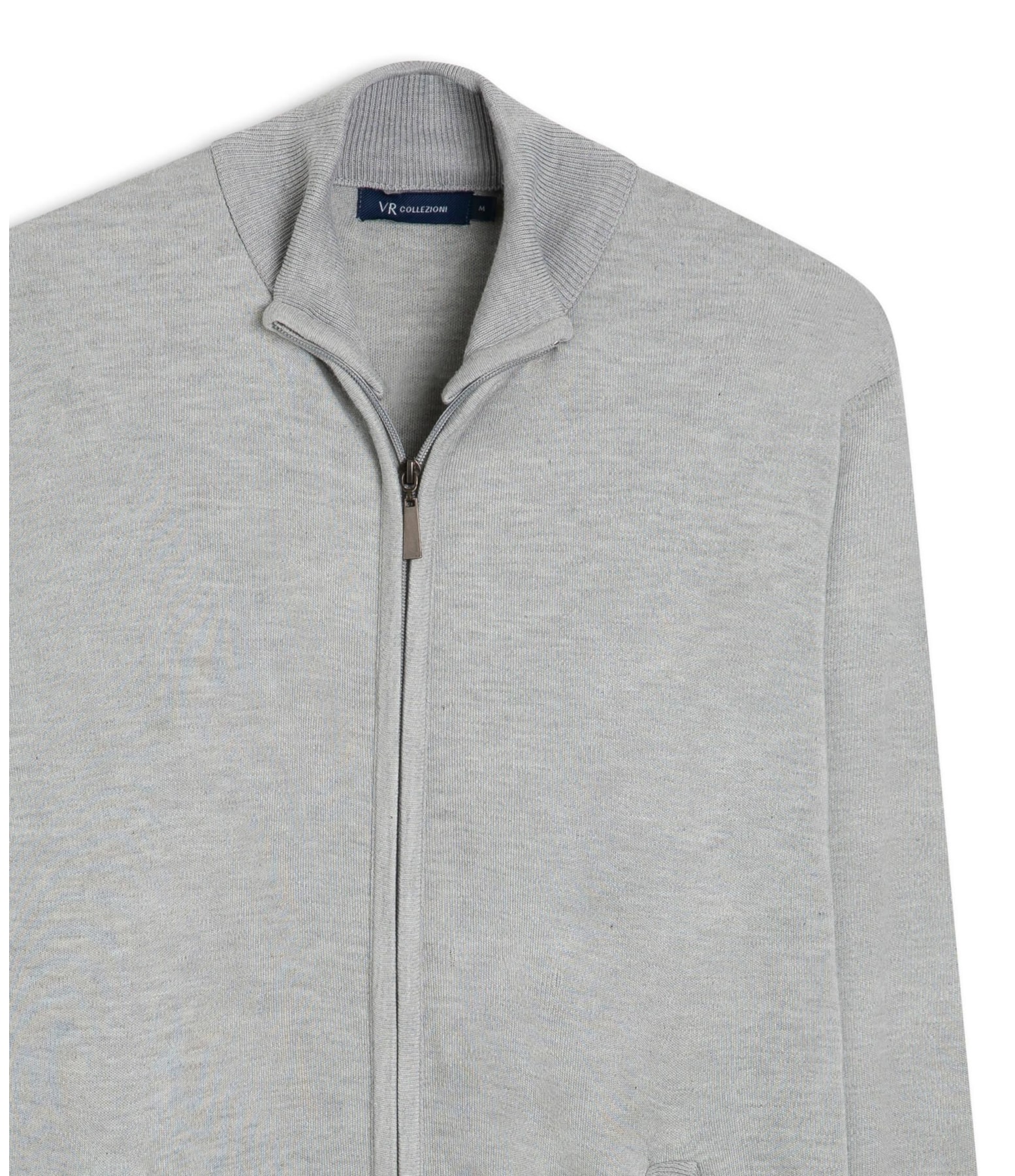 Tricot Ziper Cinza Claro