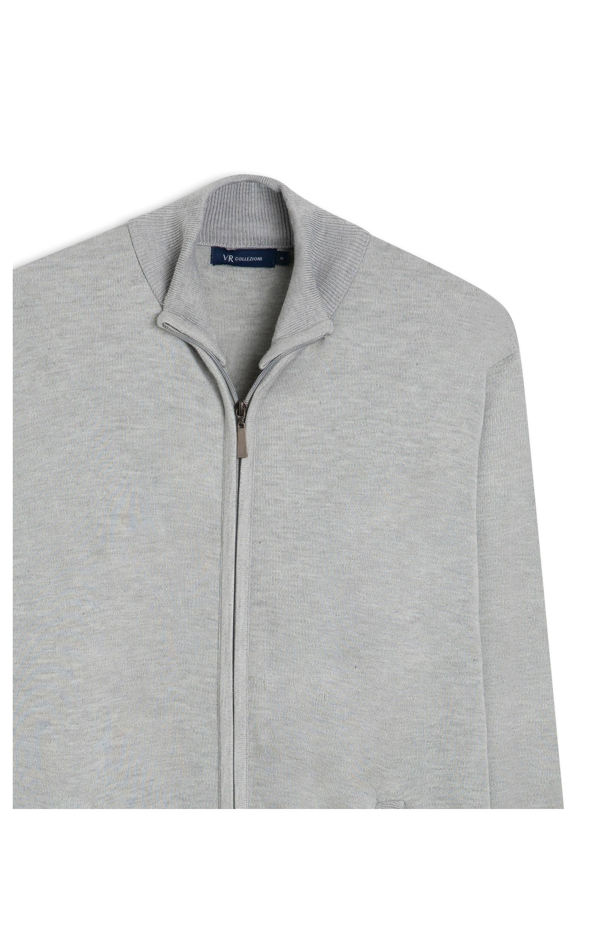 Tricot Ziper Cinza Claro