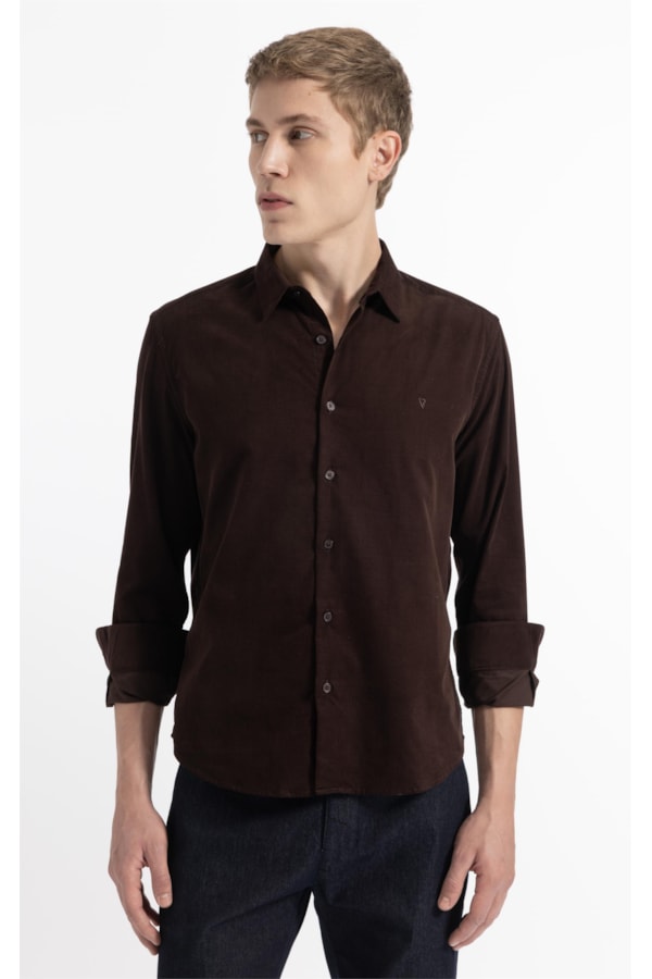 Velvet Ribbed Classic Xangai Ml Dark Brown