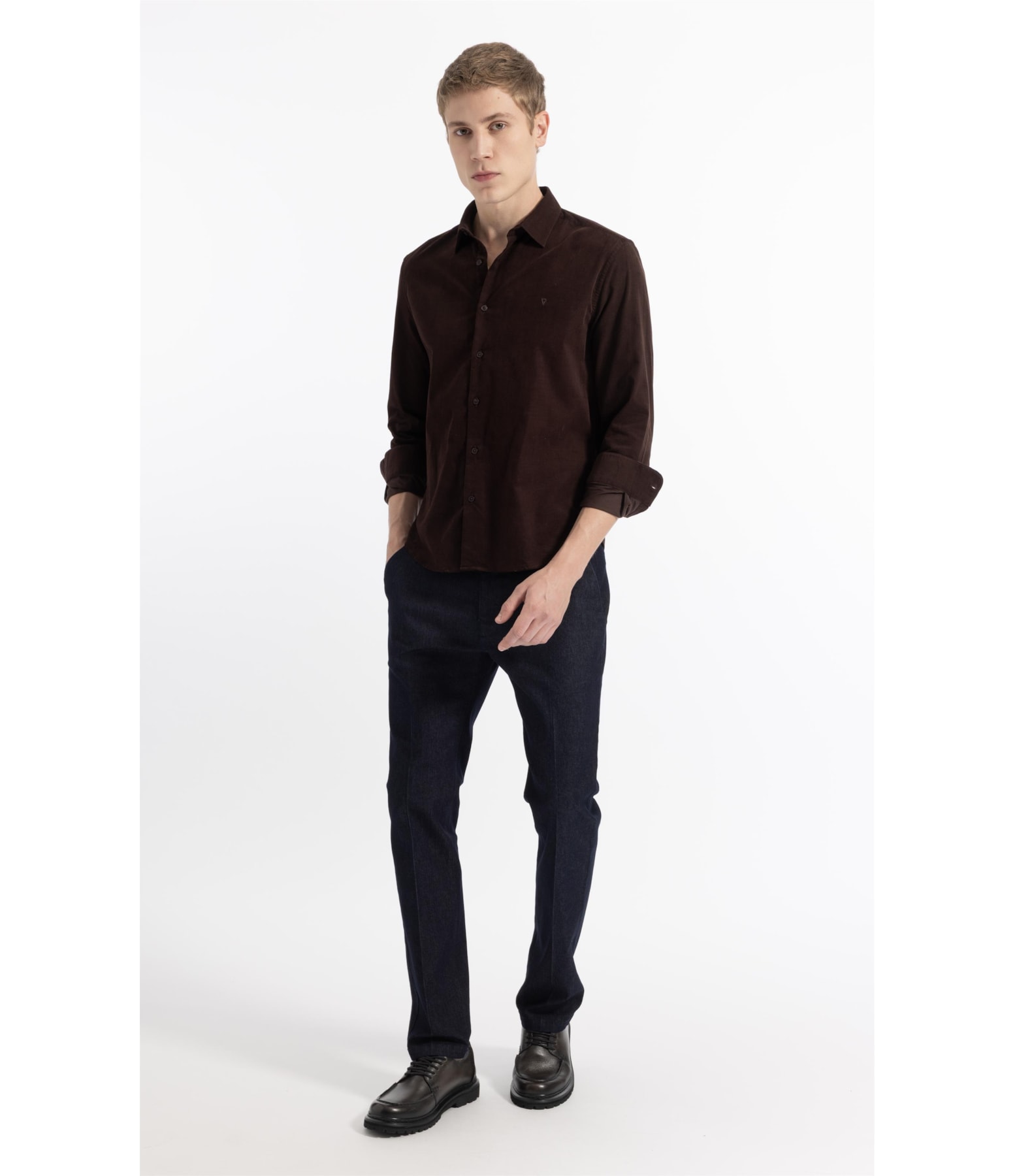 Velvet Ribbed Classic Xangai Ml Dark Brown