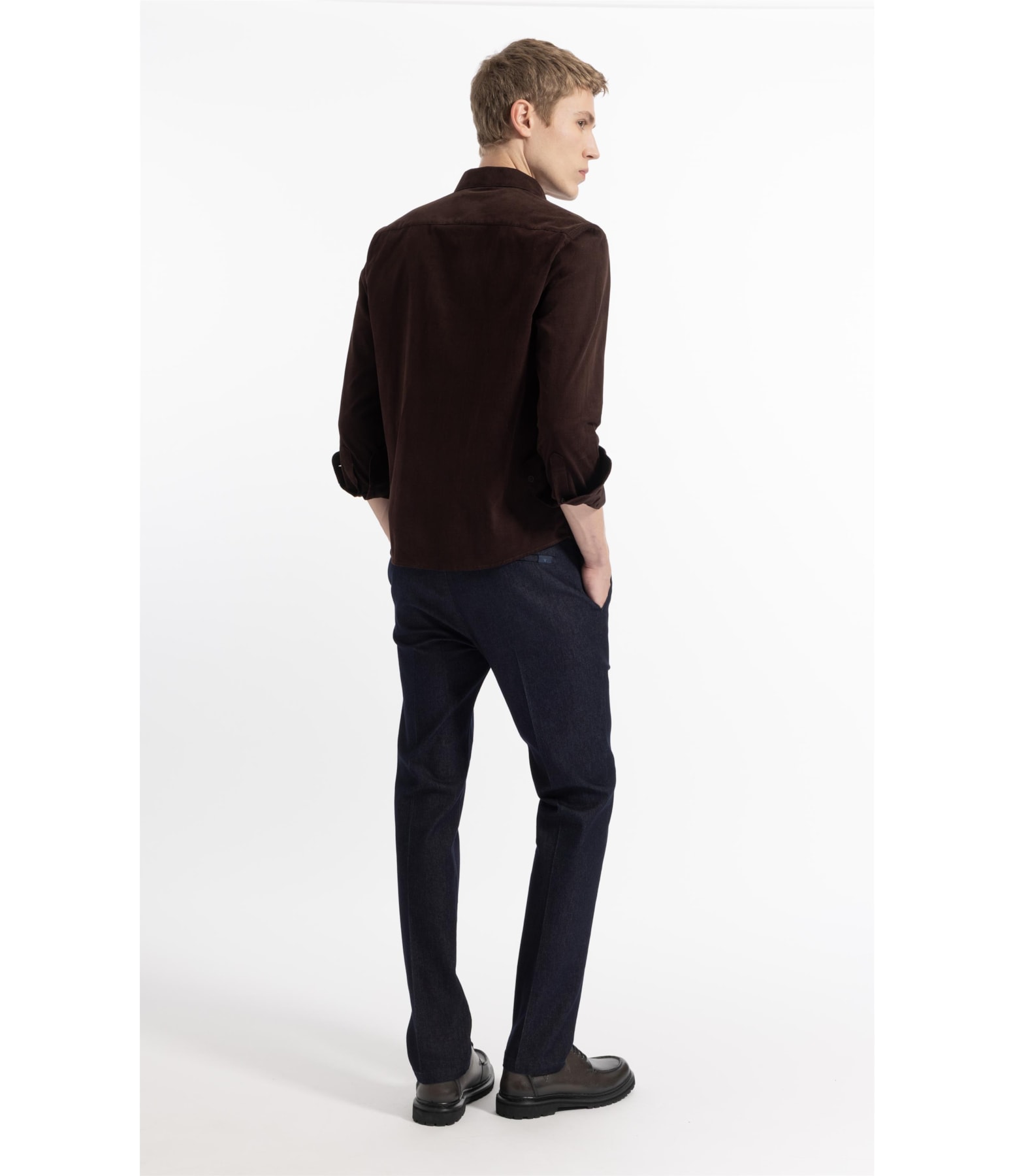 Velvet Ribbed Classic Xangai Ml Dark Brown