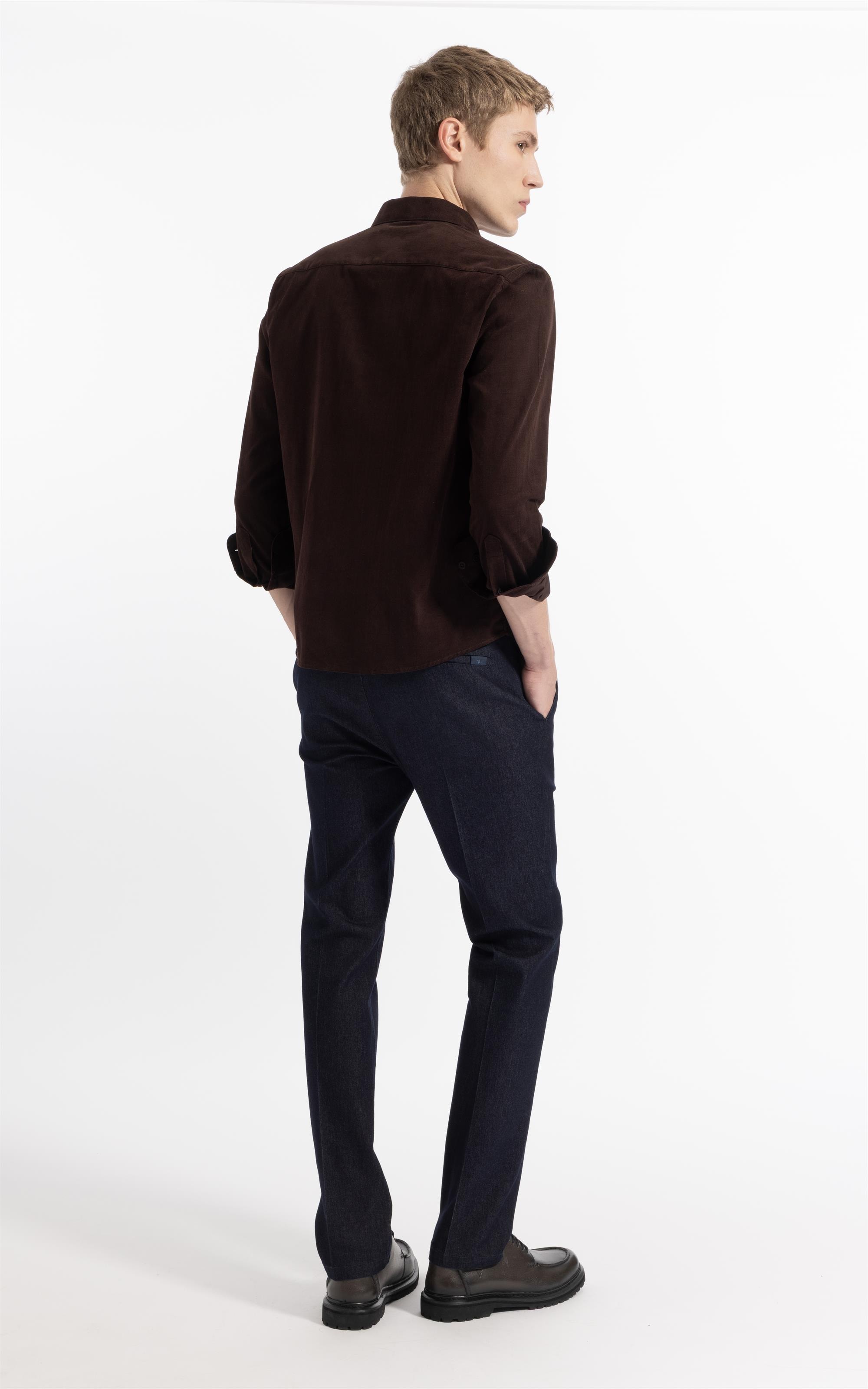 Velvet Ribbed Classic Xangai Ml Dark Brown