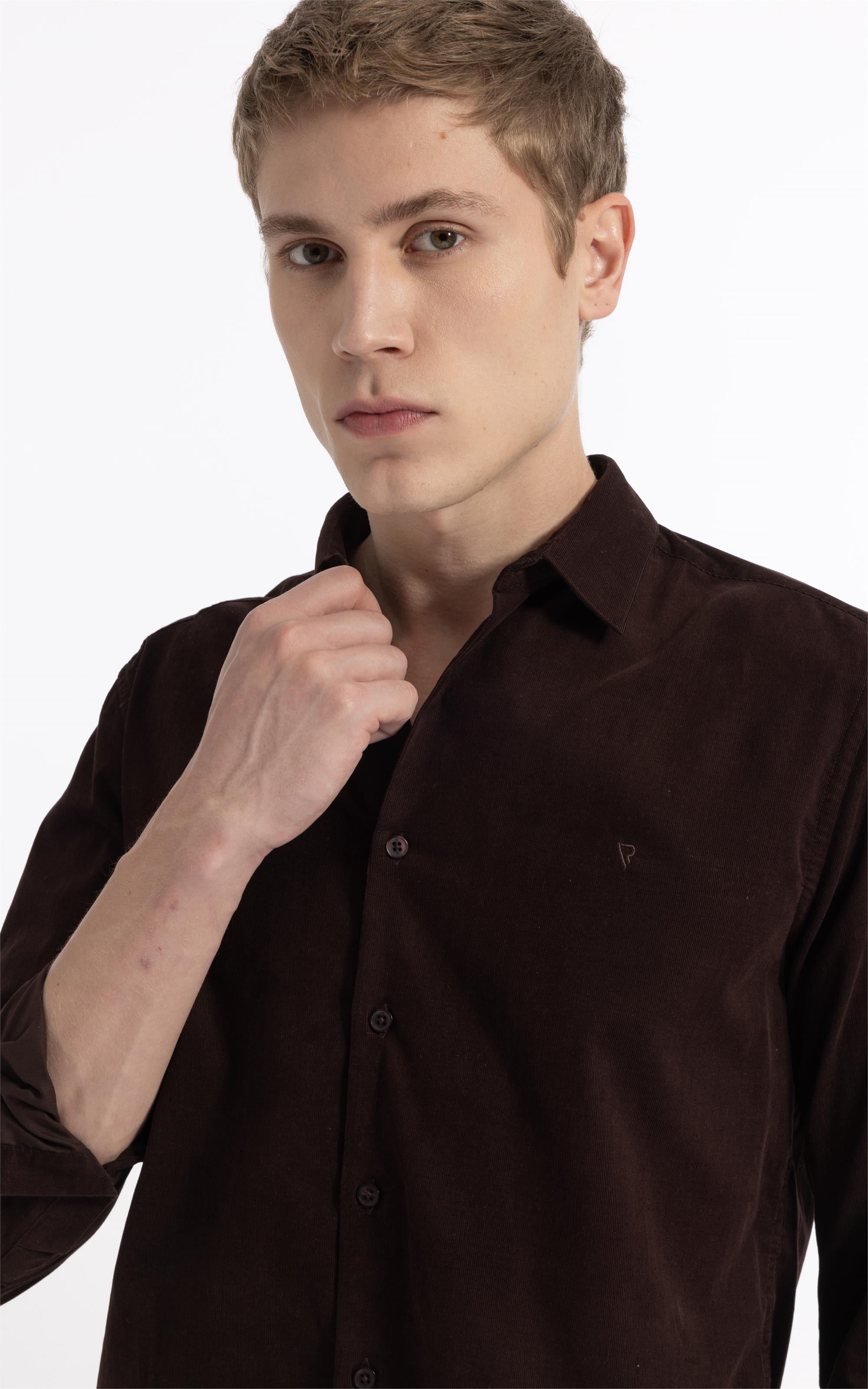 Velvet Ribbed Classic Xangai Ml Dark Brown