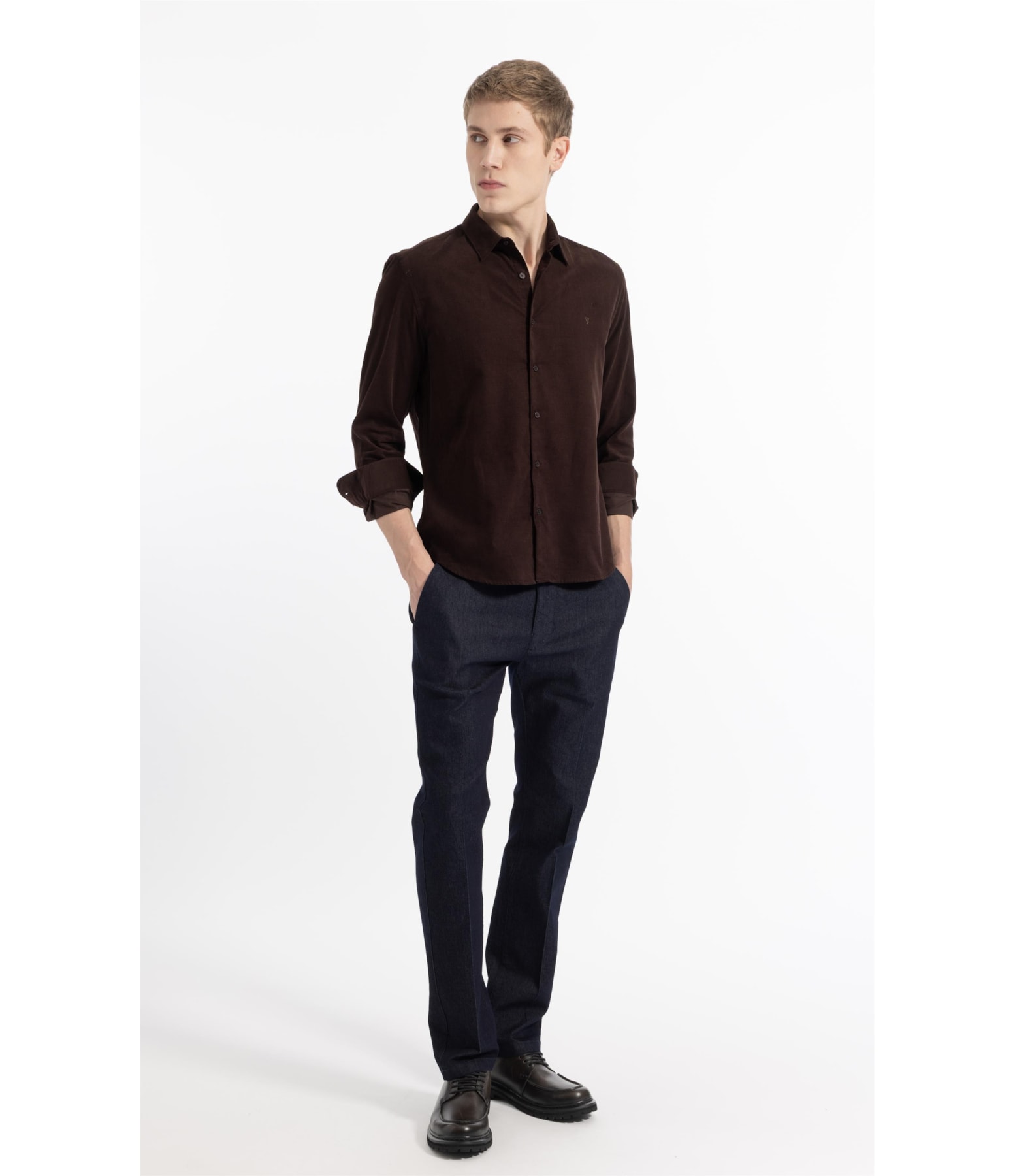 Velvet Ribbed Classic Xangai Ml Dark Brown
